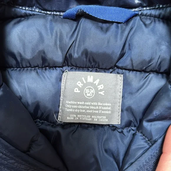 Primary Navy Blue Puffer Vest - Picture 2 of 5